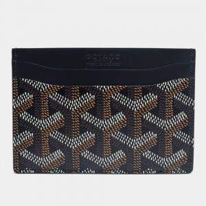 Goyard Black Goyardine Coated Canvas and Leather Saint Sulpice Card Holder