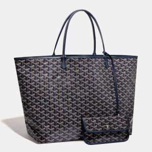 Goyard Navy Blue Goyardine Coated Canvas and Leather Saint Louis GM Tote