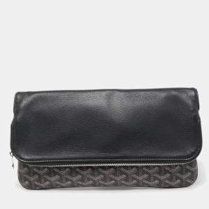 Goyard Black Goyardine Coated Canvas and Leather Sainte Marie Clutch