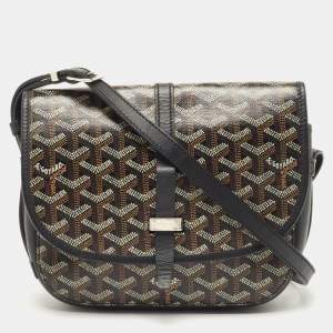 Goyard Black Goyardine Coated Canvas Belvedere PM Shoulder Bag