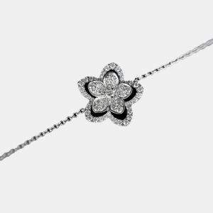 Graff 18K White Gold Diamond Wild Flower Floral Bracelet