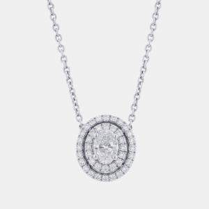 Pre Owned Graff Oval Cut Twin Constellation Diamond 18K White Gold Necklace