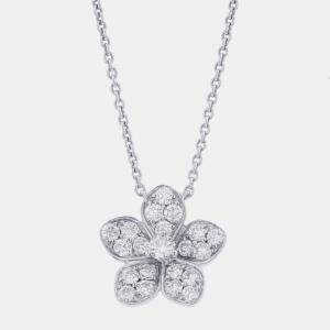 Pre Owned Graff Wildflower Pave Diamond 18K White Gold Pendant Necklace