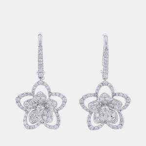 مملوكة مسبقًا Graff Wildflower 18K White Gold Diamond Earrings 