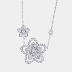 Pre Owned Graff Wildflower Double 18K White Gold Diamond Pendant 