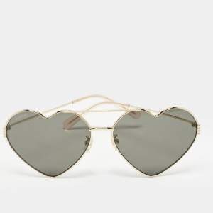 Gucci Black/Gold GG1283S Heart Aviator Sunglasses