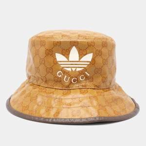 Gucci x Adidas Beige/Brown GG Crystal Canvas Bucket Hat 