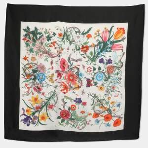 Gucci Multicolor Floral Print Silk Scarf