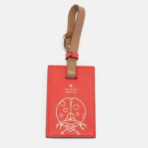 Gucci Red Lady Bag Print Leather Luggage Tag