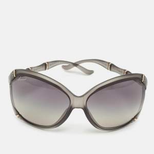 Pre Owned Gucci Grey Gradient GG3509/S Bamboo Oversized Sunglasses