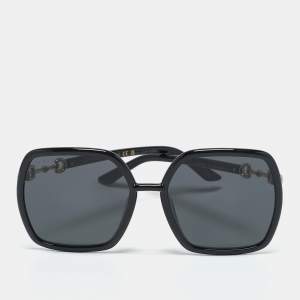 Gucci Black GG0890SA Horsebit Oversized Sunglasses