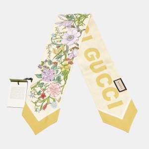 Gucci Multicolor Flora Printed Silk Maxi Twilly