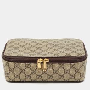 Pre Owned Gucci Beige/Brown GG Supreme Canvas Mini Packing Cube