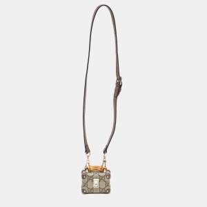 Pre Owned Gucci Brown/Beige GG Supreme Canvas Airpods Pro Case with Strap