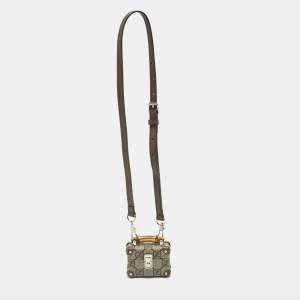 Pre Owned Gucci Beige/Ebony GG Supreme Canvas Airpods Pro Case with Strap