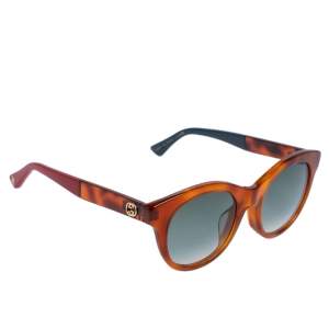 Pre Owned Gucci Brown Tortoise GG0169SA Cat Eye Gradient Sunglasses
