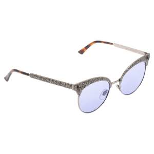 Gucci Purple Acetate Silver Metal Tone GG0220S Cat Eye Sunglasses
