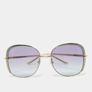 Gucci Gold Gradient Frame Rectangular Sunglasses