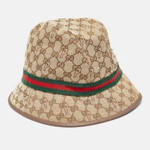 Palace x Gucci Brown GG Web Detail Canvas Fedora Hat