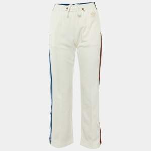 Gucci x Adidas White Jersey Striped Track Pants S