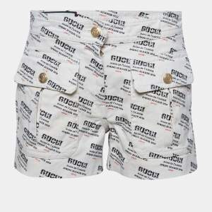 Gucci Off-White Denim Logo Print Short S Waist 26"