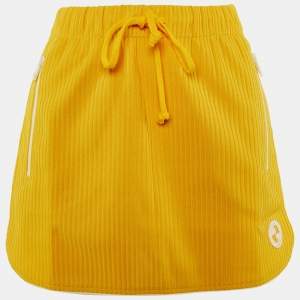 Pre Owned Gucci Yellow Ribbed Knit Mini Skirt L