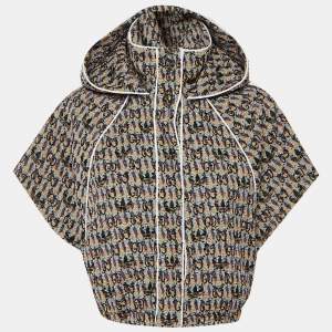 مملوكة مسبقًا Gucci X Adidas Multicolor Tweed GG Trefoil Cropped Zip Up Vest S