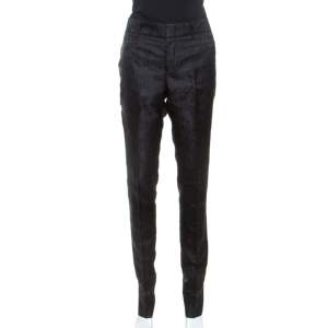 Gucci Black Silk Jacquard Tailored Trousers S