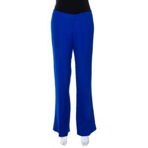 Gucci Cobalt Blue Silk Cady Flared Trousers M