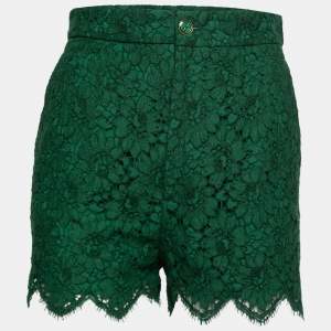 Gucci Green Floral Lace Shorts M