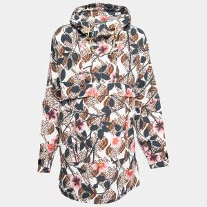 Pre Owned Gucci X North Face Multicolor Floral Print Synthetic Hooded Jacket XXS