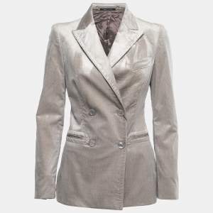 Gucci Taupe Corduroy Button Front Blazer S