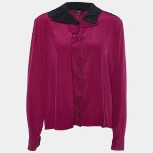 Gucci Dark Purple Silk Button Front Shirt M