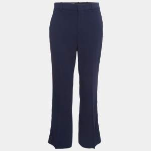 Gucci Navy Blue Crepe Stripe Detail Trousers M