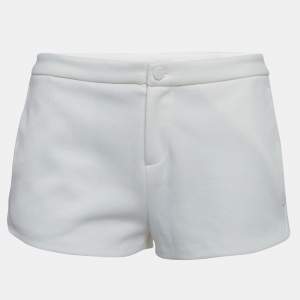 Gucci White Contrast Side Stripe Cotton Blend Hot Pants S
