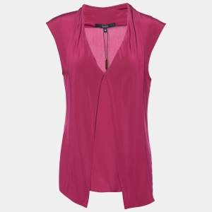 Gucci Purple Silk Sleeveless Blouse S