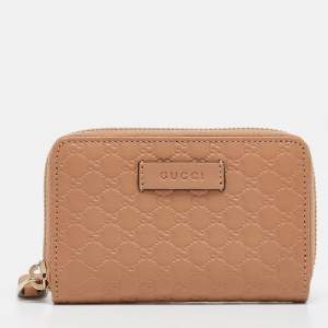 Gucci Beige Microguccissima Leather Coin Purse