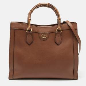 Gucci Brown Leather Medium Diana Tote