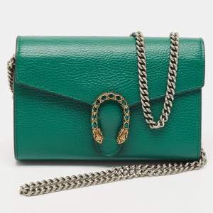 Gucci Green Leather Dionysus Wallet On Chain