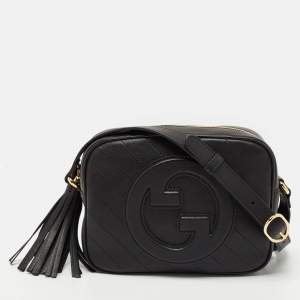 Pre Owned Gucci Black Leather Blondie Camera Shoulder Bag