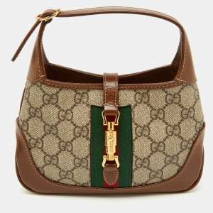Gucci Beige/Brown GG Supreme Canvas Jackie 1961 Mini Shoulder Bag