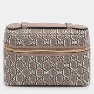 Pre Owned Gucci Taupe GG Shadow Supreme Canvas Mini Crossbody Bag