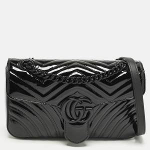 مملوكة مسبقًا حقيبة كتف غوتشي جي جي مارمونت جلد ماتيلس أوف وايت صغيرة