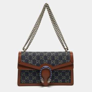 Pre Owned Gucci Dionysus Small Blue/Brown GG Denim and Leather Shoulder Bag