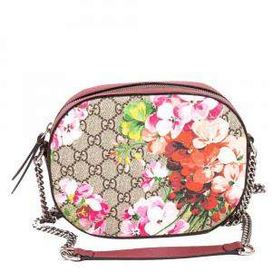 مملوكة مسبقًا Gucci Grey GG Supreme Canvas Blooms Mini Chain Bag
