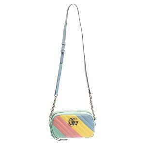مملوكة مسبقًا Gucci Multicolor Matelassé Leather Small GG Marmont Shoulder Bag