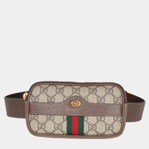 Gucci Brown GG Supreme Canvas Web Small Ophidia Belt Bag
