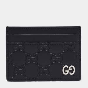 Gucci Black Guccissima Leather Card Holder