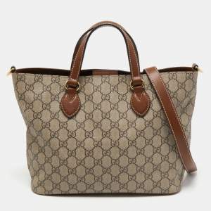 Gucci Brown/Beige GG Supreme Canvas Small Tote