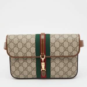 Gucci Beige GG Supreme Canvas and Leather Jackie 1961 Belt Bag